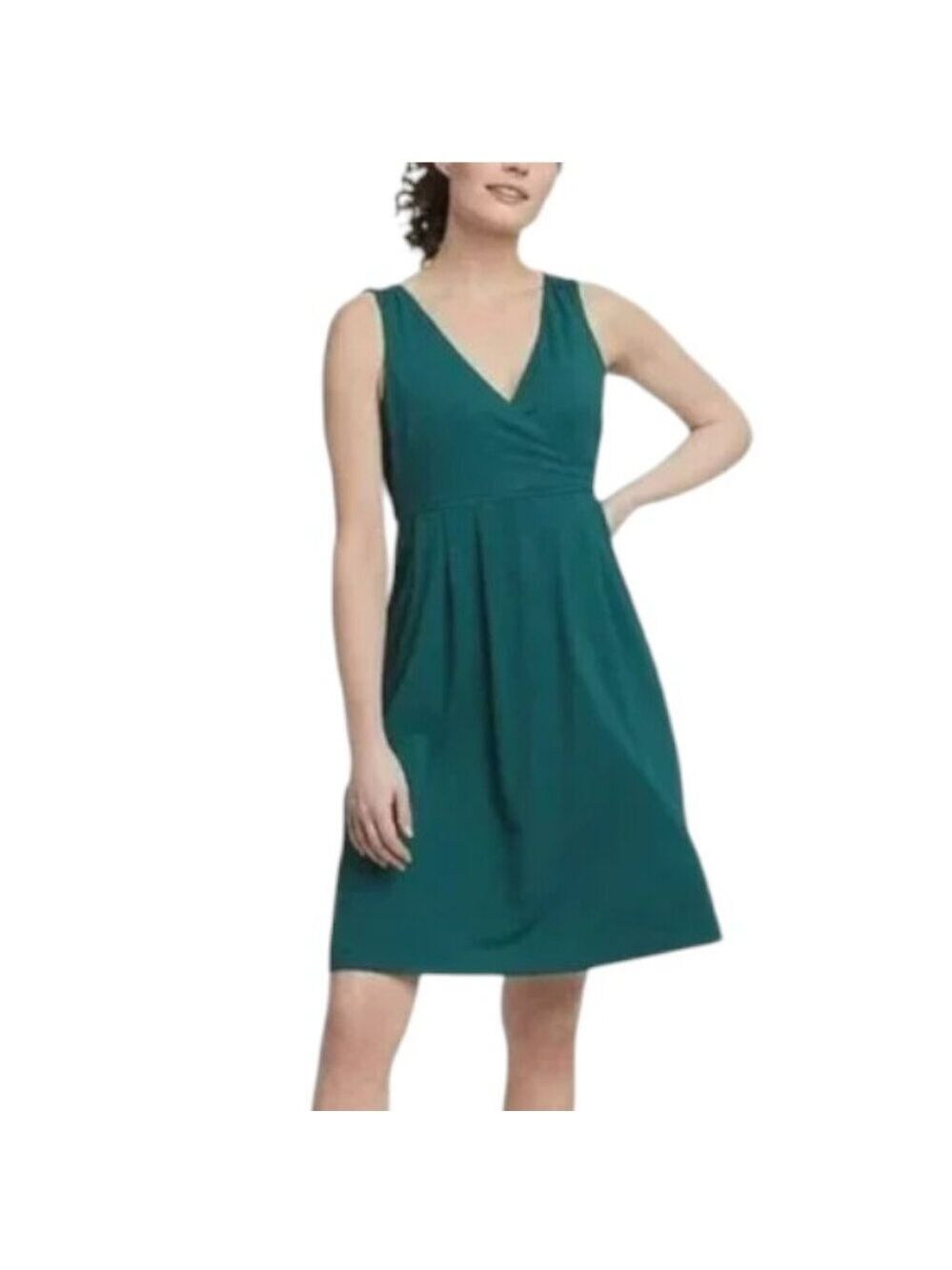Eddie Bauer Crossover Aster Travex Sleeveless Dress - Forest Green - M